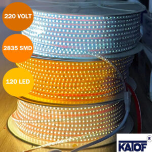 220V 2835smd 120Ledli Yapışkanlı IP65 Hortum Led (100mt)