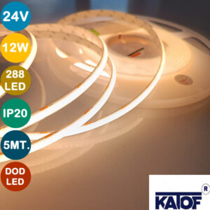 24Volt 12W 288Ledli IP20 8MM DOB Şerit Led 3000K - Görsel 4