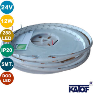 24Volt 12W 288Ledli IP20 8MM DOB Şerit Led 3000K - Görsel 5