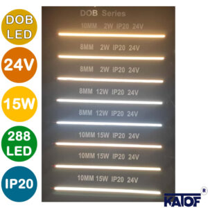 24Volt 15W 288Ledli IP20 10MM DOB Şerit Led 2700K - Görsel 1