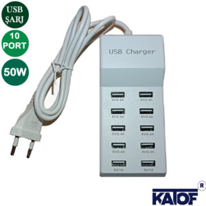 10' lu USB Hızlı Şarj İstasyonu 50W