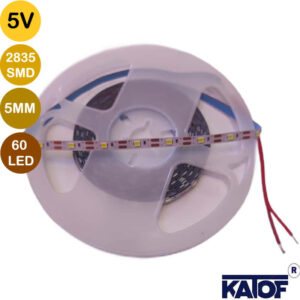 5V 5mm Beyaz 2835Smd IP20 60Ledli Şerit Led (5 Metre) - Görsel 4