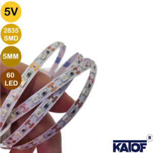 5V 5mm Kırmızı 2835Smd IP20 60Ledli Şerit Led (5 Metre)