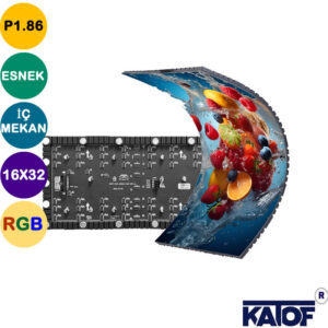 P1.86 Esnek RGB İç Mekan HD Led Ekran Paneli 16x32cm - Görsel 1