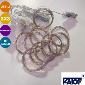 Usb'li 3x3 Animasyonlu Perde Led Gün Işığı 8 Mod - Görsel 4