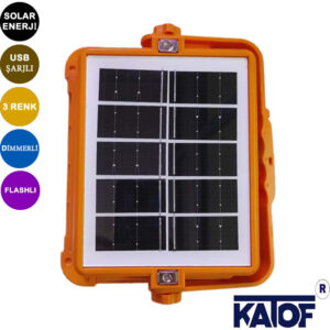 200Watt 3Renk Solar Enerjili Usb Şarjlı Taşınabilir Led Projektör - Görsel 3