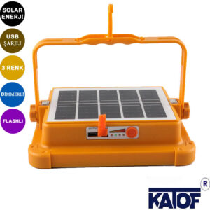 200Watt 3Renk Solar Enerjili Usb Şarjlı Taşınabilir Led Projektör - Görsel 8