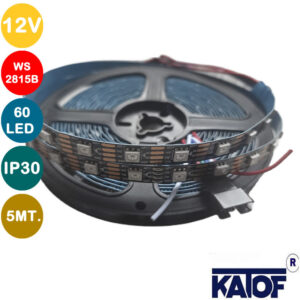 12Volt WS2815B IP30 60 Ledli RGB Pixel Şerit Led - Görsel 3