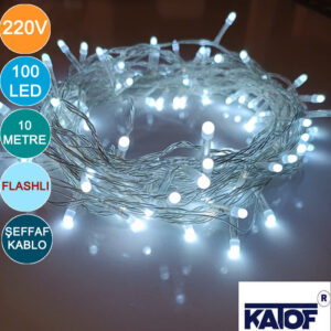 220V Flaşlı 100 Ledli IP44 İp Led Yılbaşı Ağacı Ledi 10 Metre