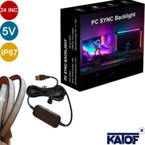 24 inç Monitör arkası Ambilight 5V IP67 RGB Pixel Led Seti - Görsel 4