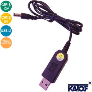 Usb Girişli Voltaj Yükseltici ara Kablo Giriş : 5Volt Çıkış : 12Volt - Görsel 3