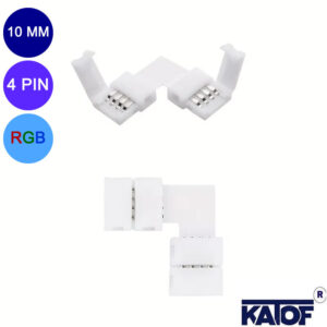 4pin 10mm RGB Şerit Led için L Tipi Lehimsiz Montaj Konnektörü (10 Adet) - Görsel 3
