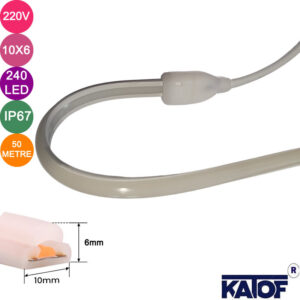 220Volt IP67 240 Ledli Cob Neon Şerit Led (50 mt.) - Görsel 3