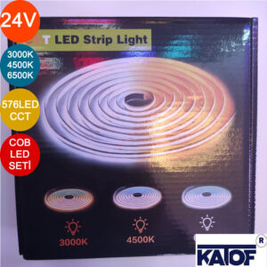 24Volt 576Ledli 3 Renk CCT RF Kumandalı Adaptörlü Led Seti - Görsel 5