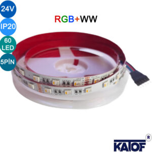 24V RGBWW Şerit Led 5050smd 60ledli IP20 12mm - Görsel 3