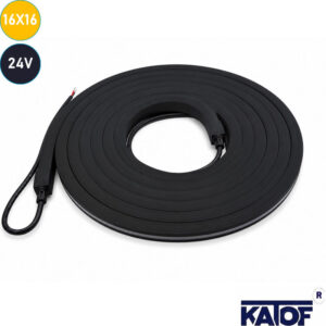 24V 16x16mm Gün Işığı Siyah Zemin Neon Flex IP67
