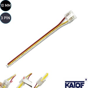 10mm 3pin Tek Taraflı Smd Cob Led Birleştirme Kablosu - Görsel 1