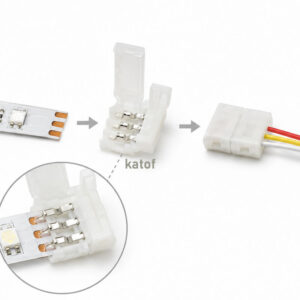 3 pin 10mm Kablolu Tek Taraflı Led Bağlantı Aparatı - Görsel 3