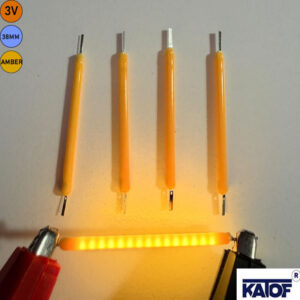 3V 38 mm Amber Sarı Cob Filament LED – Sert Çubuk - Görsel 3