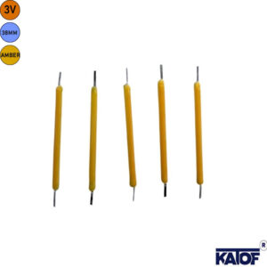 3V 38 mm Amber Sarı Cob Filament LED – Sert Çubuk