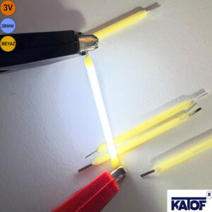 3V 38 mm Beyaz Cob Filament LED – Sert Çubuk - Görsel 4