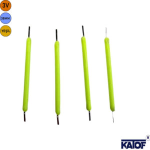 3V 38 mm Yeşil Cob Filament LED – Sert Çubuk