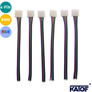 4pin 10mm Kablolu Tek Taraflı RGB Led Bağlantı Aparatı