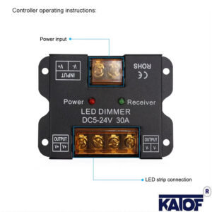 30A 5-24V Tek Renk Led Dokunmatik Kumandalı Kontrol Modülü - Görsel 6