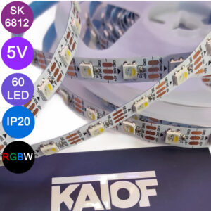 5V SK6812 RGBW Pixel LED Şerit 60LED/m – Adreslenebilir Dijital LED, Beyaz + RGB - Görsel 3