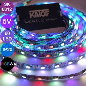 5V SK6812 RGBW Pixel LED Şerit 60LED/m – Adreslenebilir Dijital LED, Beyaz + RGB - Görsel 4