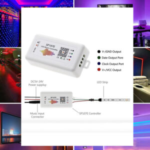 5V WS2812B ARGB Pixel Led 5Metre + 5V 10A Trafo + SP107E Bluetooth Kontrol Seti - Görsel 3