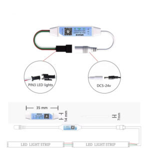 5V WS2812B ARGB Pixel Led 5Metre + 5V 10A Trafo + SP621E Bluetooth Kontrol Seti - Görsel 4