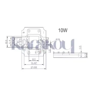9-12Volt 10Watt 100A UV Power Cob Led - Görsel 2