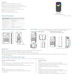 4 Bölge için RGB, RGBW Led RF Kontrol Kumandası - Görsel 5