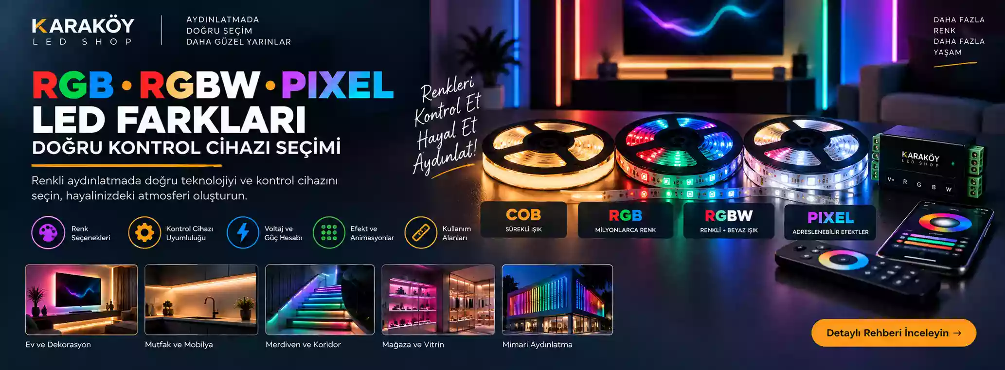 RGB RGBW ve Pixel LED Farkları Doğru Kontrol Cihazı Seçimi *2026